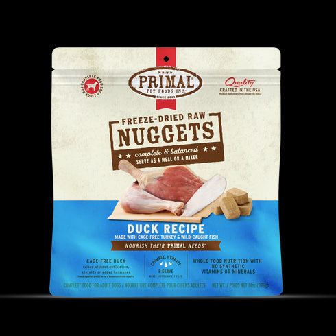 Primal Freeze Dried Raw Nuggets Dog Food - Duck - 14oz Pouch